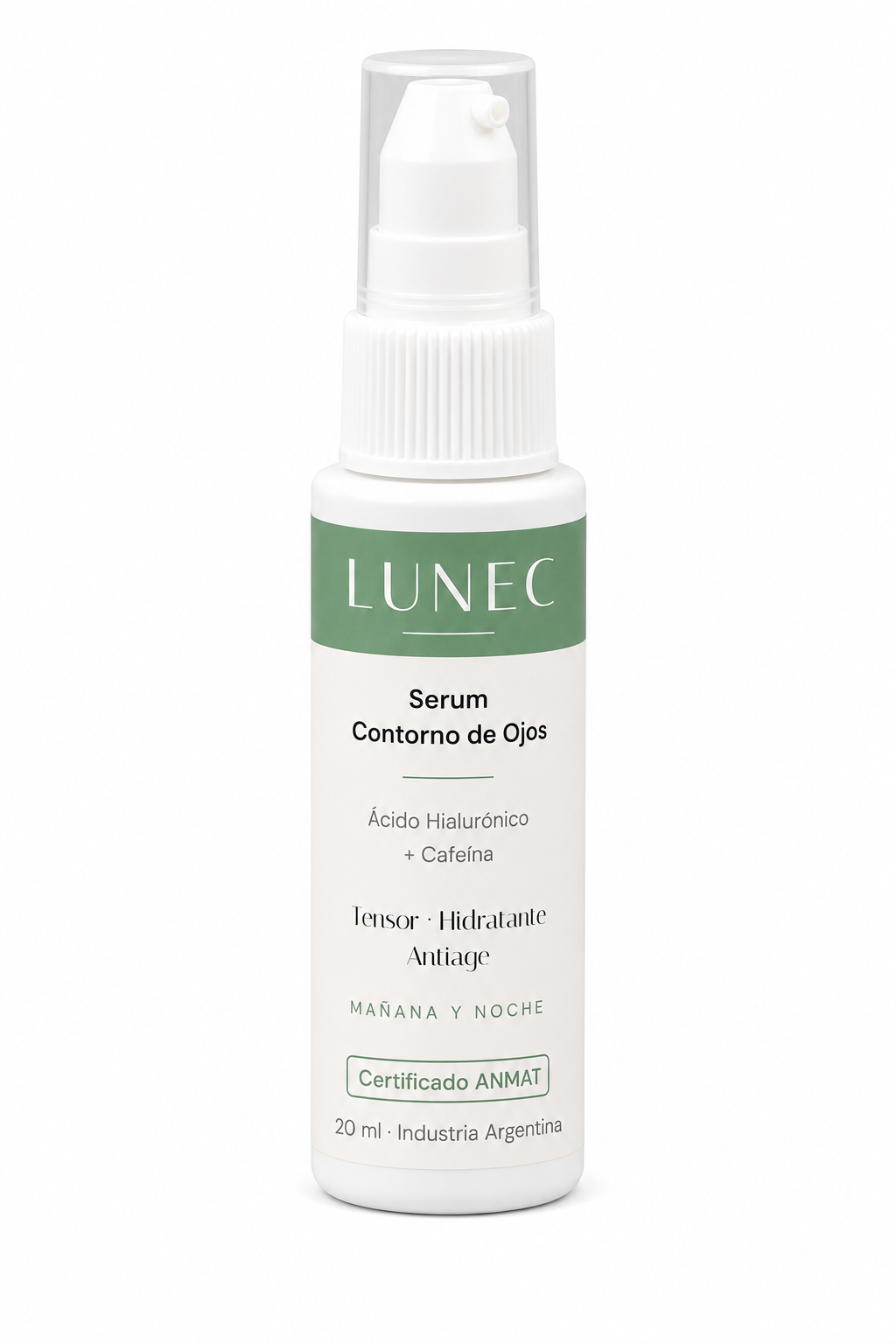 LUNEC Serum Contorno de Ojos — Ácido Hialurónico + Cafeína