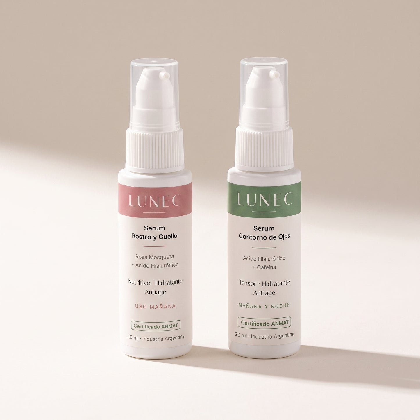 LUNEC Kit Esencial — Serum Rostro y Cuello + Serum Contorno de Ojos